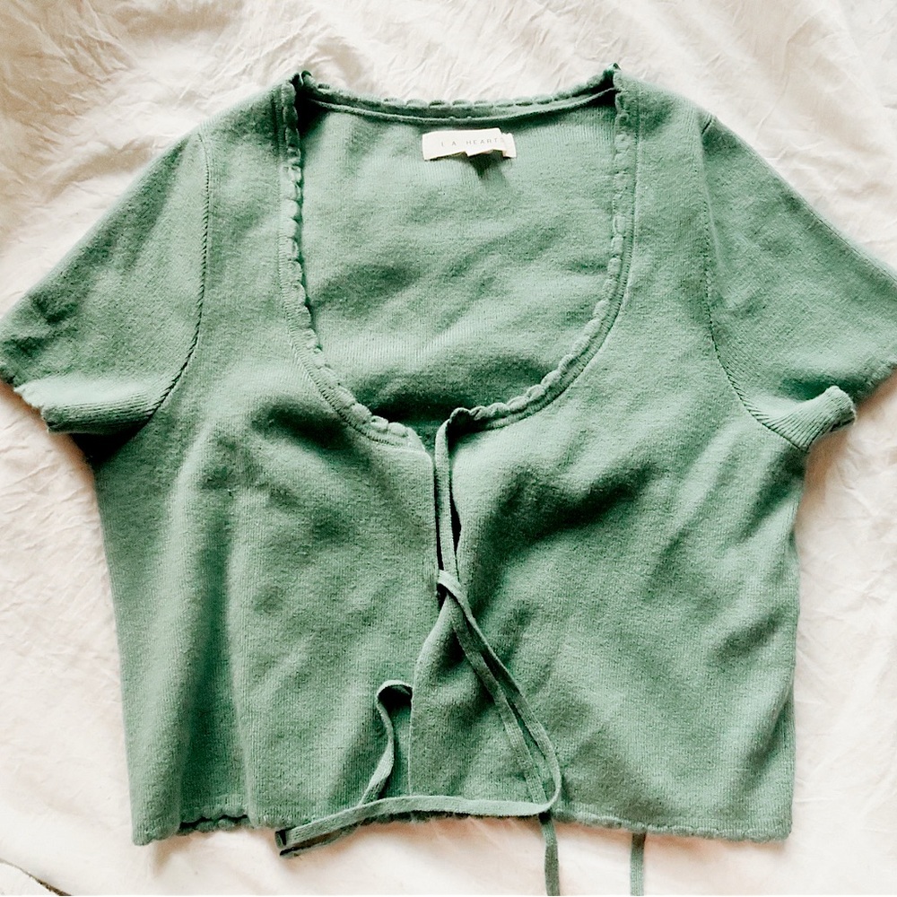 L.A Hearts Tie Front Top